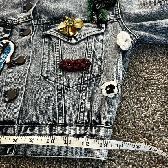 ALICE + OLIVIA EMBELLISHED DENIM JACKET SZ XS - Picture 12 of 13